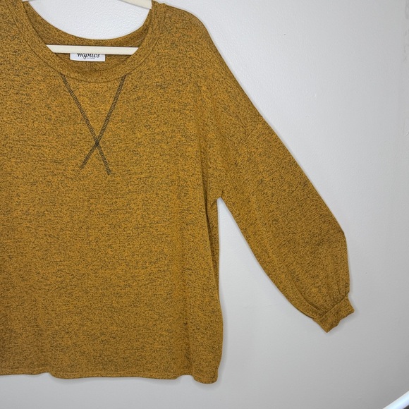 Haptics Mustard Yellow Stretch Blouse Size Small - Picture 4 of 13